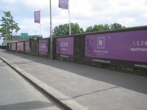 Temporary hoarding panels for a KIER Development project