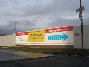 Branded hoardings for the Glasgow Commonwealth Legacy Home project