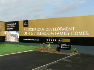 Branded hoardings for a new CALA Homes site launch