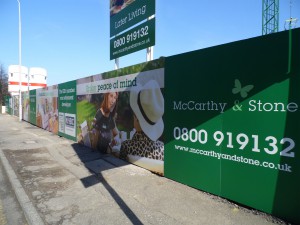 Branded hoardings for McCarthy and Stone house builders